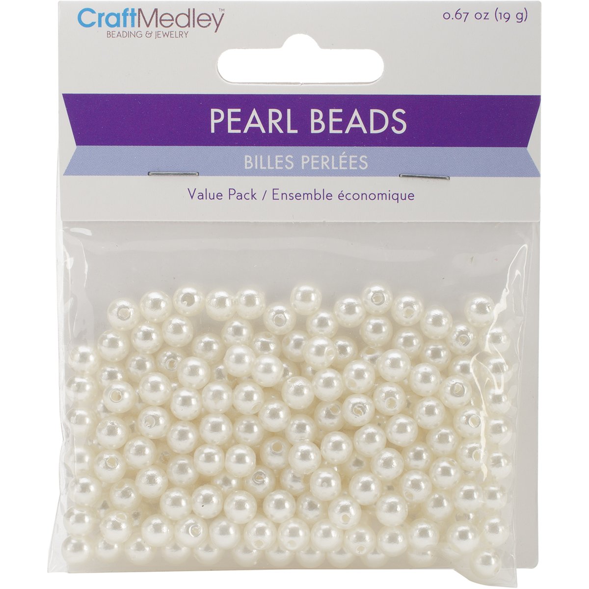 Craft Medley Ivory Multicraft Imports Pearl Beads (185 Pack), 6Mm,