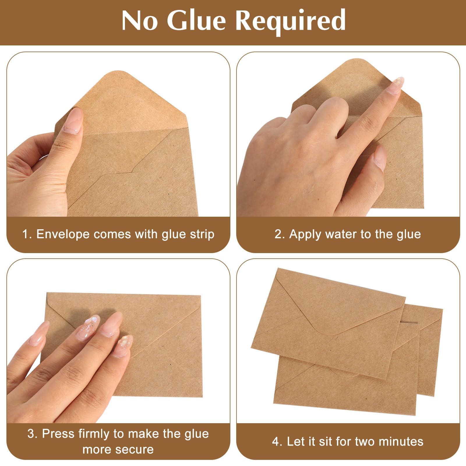 Sobres de Papel Kraft, 50 Mini Sobres y 50 Tarjetas en Blanco Sobres de Papel Kraft Vintage Marrón, Sobres Pequeños Home Deco Sobres para Regalos de Dinero Tarjetas de Agradecimiento Invitación