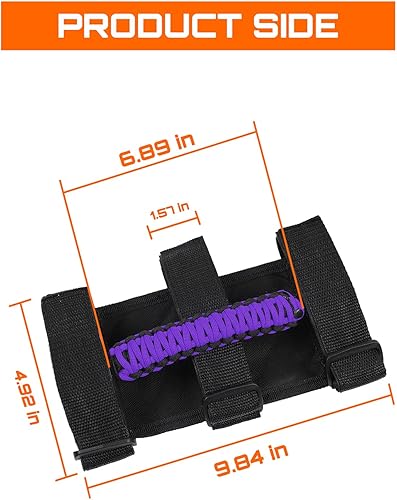 Miniatura 6 de Savadicar - 2 asas de agarre para barra antivuelco de vehículos, accesorios de interior, color morado