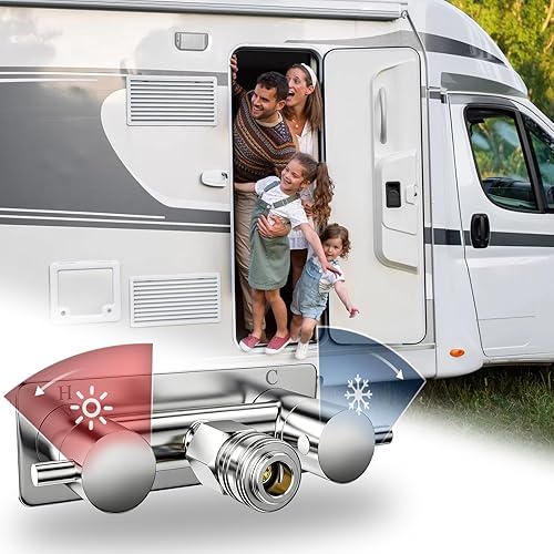 Miniatura 3 de TONNY Grifo de ducha de metal para caravana, repuesto de grifo de ducha de 4 pulgadas, válvula de grifo de ducha de cámper con conexión rápida, para