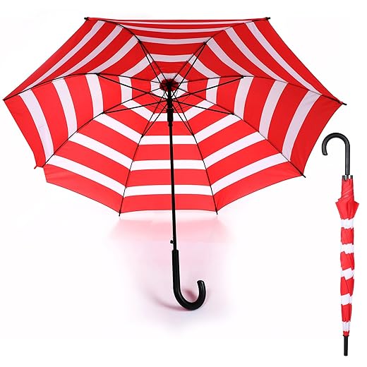 33" Small Umbrella Mini Red and White Parasol Halloween Cartoon Umbrella Cosplay Windproof for Rain Windproof Men and Women