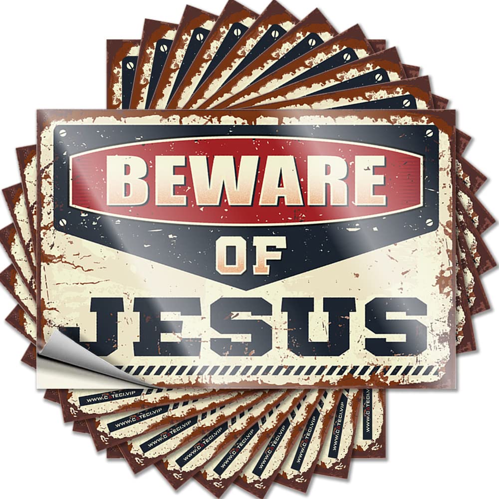 Tattoos Bar Room Decor Easy Apply | Beware of Jesus Plush Bottle Peel and Stick(12X18CM)