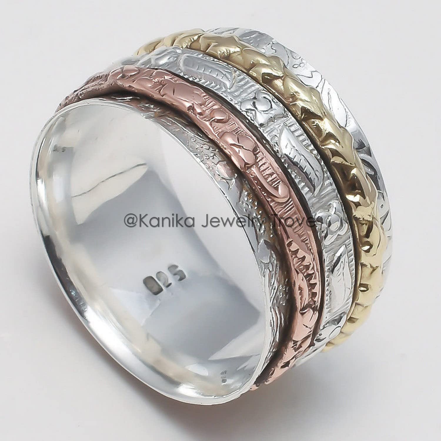 Bague Spinner pour Femmes, Bague Western pour Hommes, Bague Méditation Unisexe, Bague Spinning, Bague Argent, Bague Méditation, Bague Anxiété