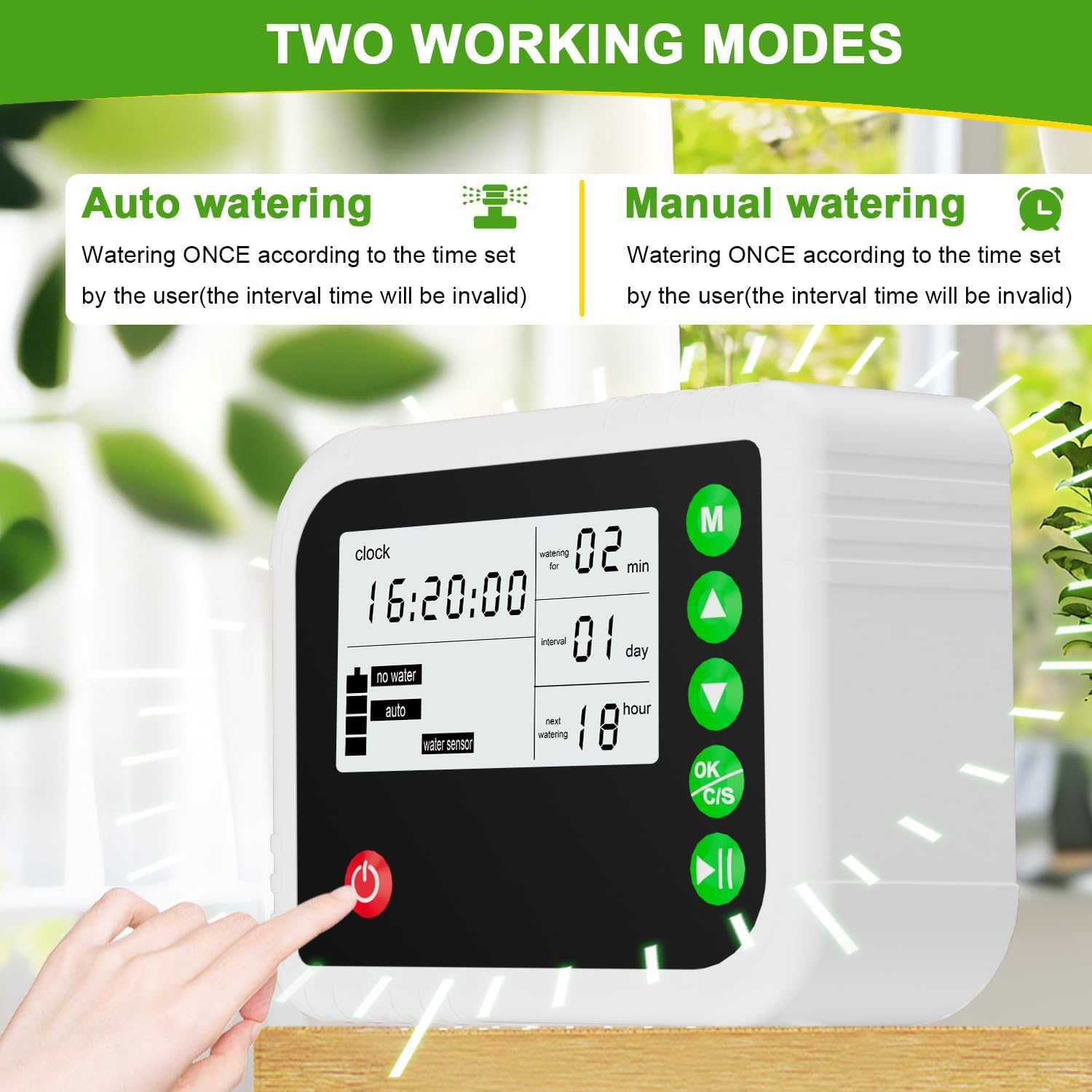 Ulepszony zestaw do automatycznego nawadniania kropelkowego, 15 wsporników roślin doniczkowych, system samonawadnienia 400 ml/min, programowalny timer, regulacja czasu 1-15 dni, wewnętrzny