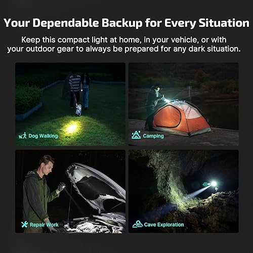 Miniatura 8 de OLIGHT BatonTurbo - Linterna EDC de mano, recargable, de 1000 lúmenes, LED, alcance de 557.74 yardas, clip bidireccional y cordón, potente, de