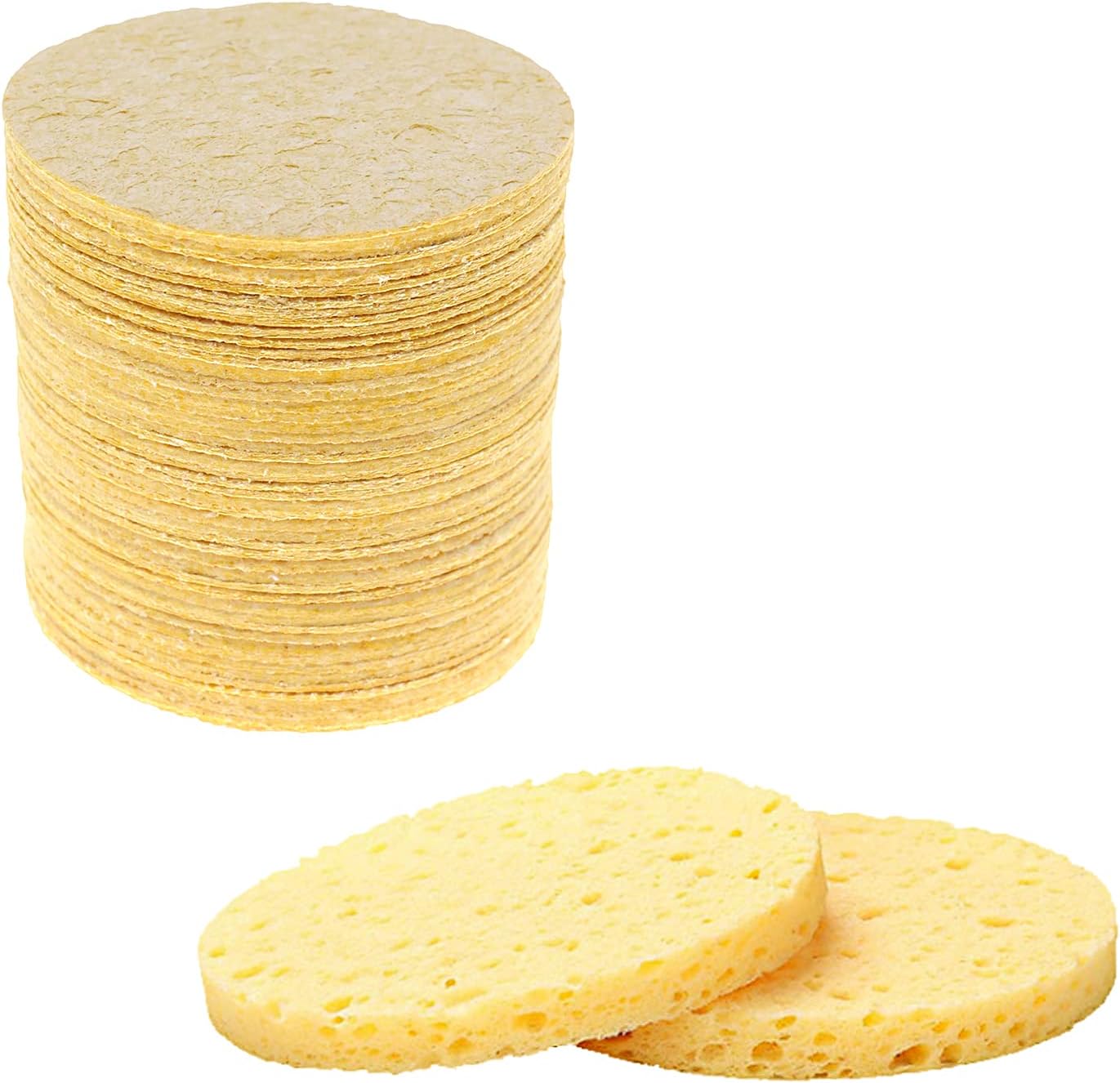 DBOO 50 Pcs Compressed Facial Sponges - 100% Natural Cosmetic Spa Sponges for Facial Cleansing, Exfoliating Sponges, Makeup Removal