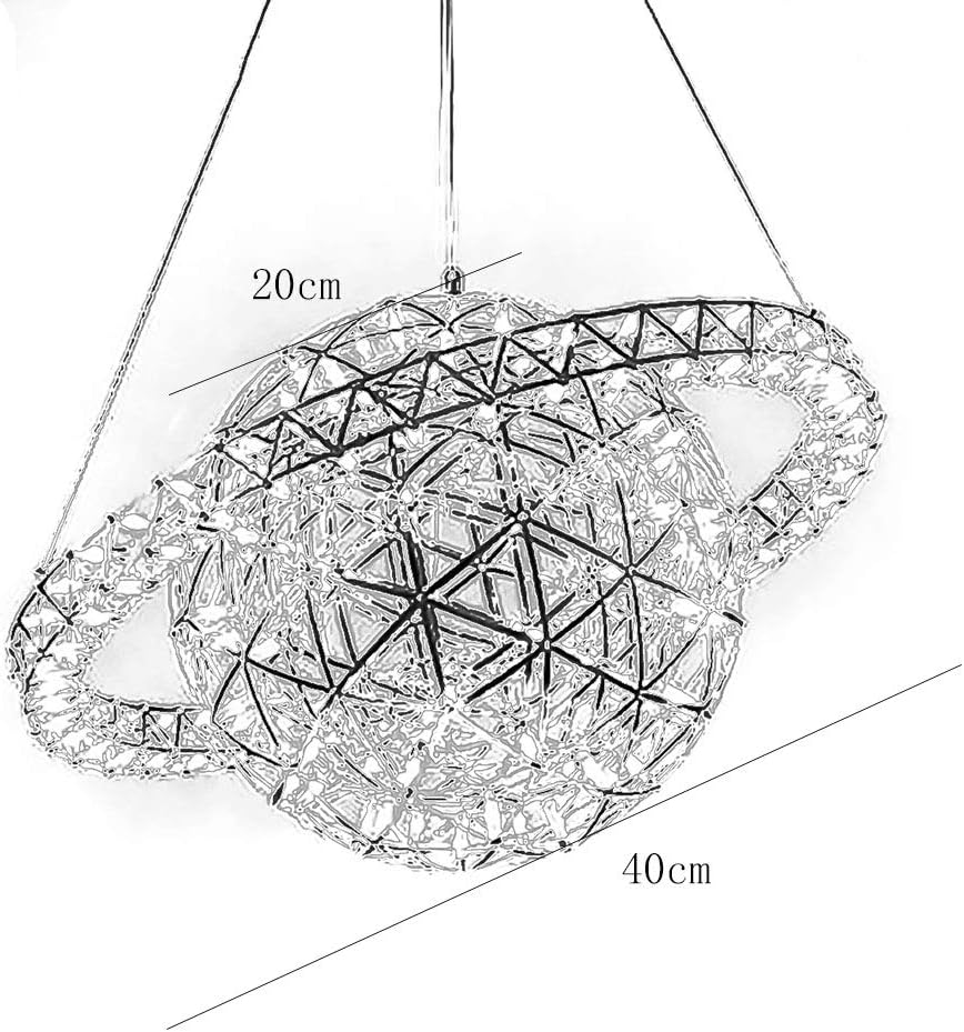 Creative Ring Spark Ball Lamps,Gypsophila Stainless Steel Lamps,Led Nordic Creative Art Gypsophila Lamps,Stairs Restaurants Cafes Clothing Stores Alamedas Hotels-White 40+20cm