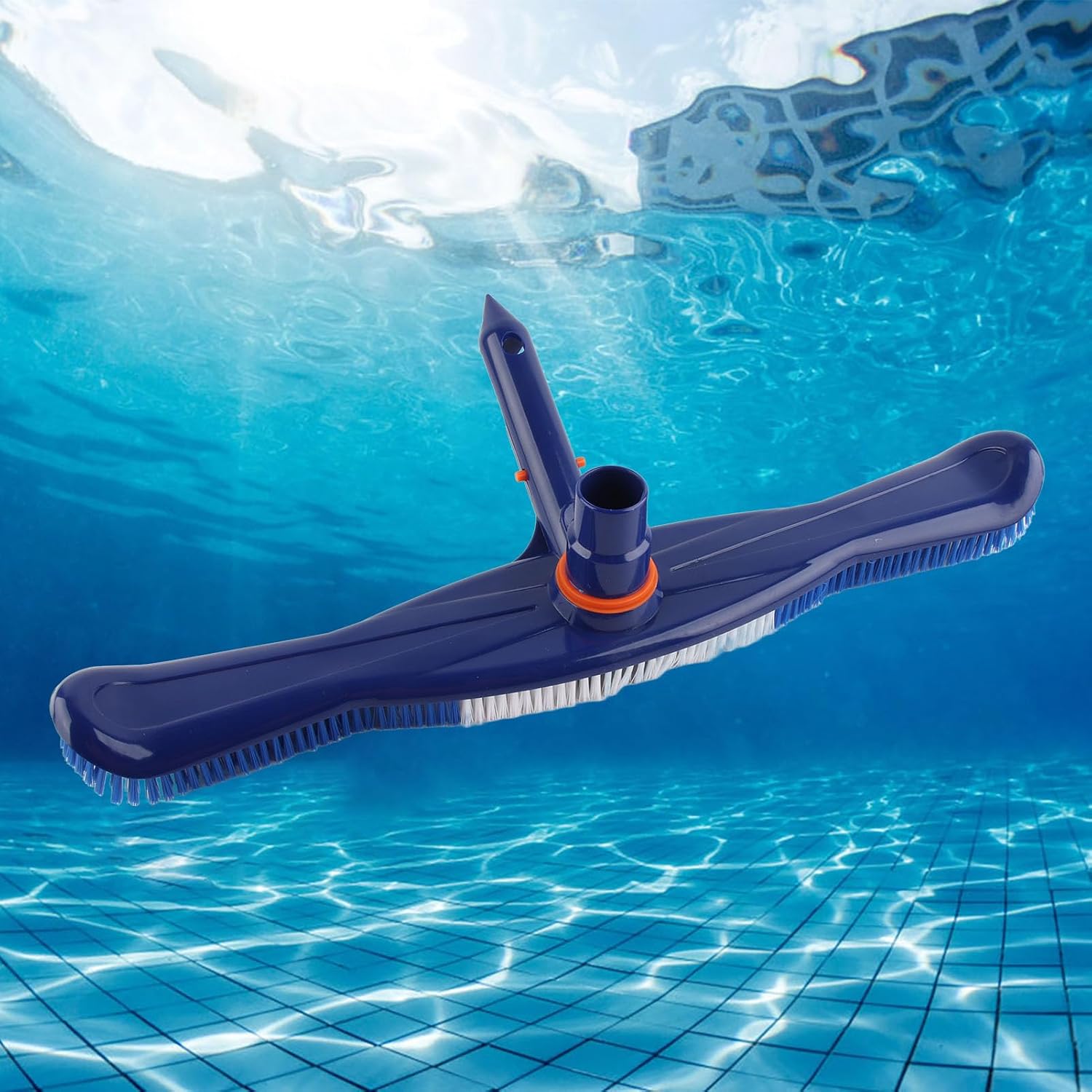 Pool Brush with Pressure Valves Pool Pool Brush Pool Wall and Bottom Brush 50.5 cm Blue
