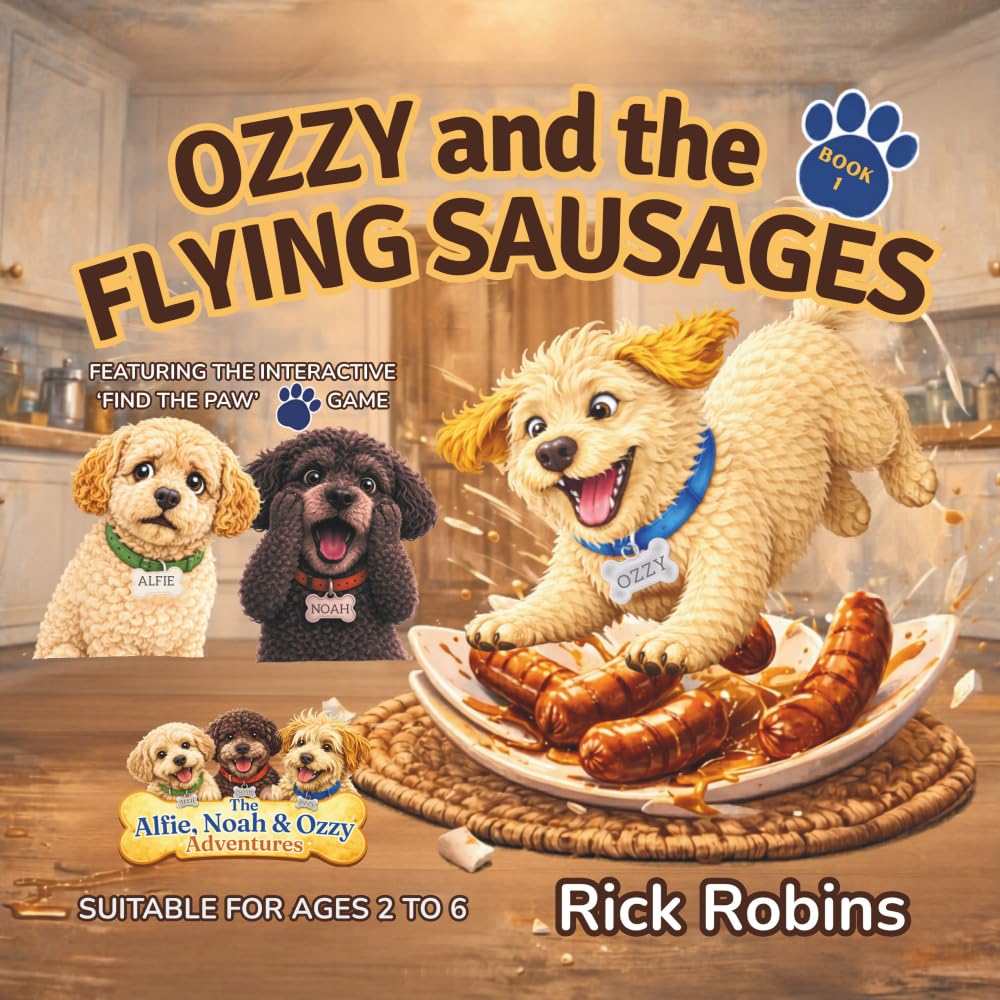 Ozzy and the Flying Sausages: Funny Dog Stories for Kids Ages 2–6 | Bedtime Adventures with Life Lessons | Based on Real Rescue Dogs: 1 (The Alfie, Noah and Ozzy Adventures)