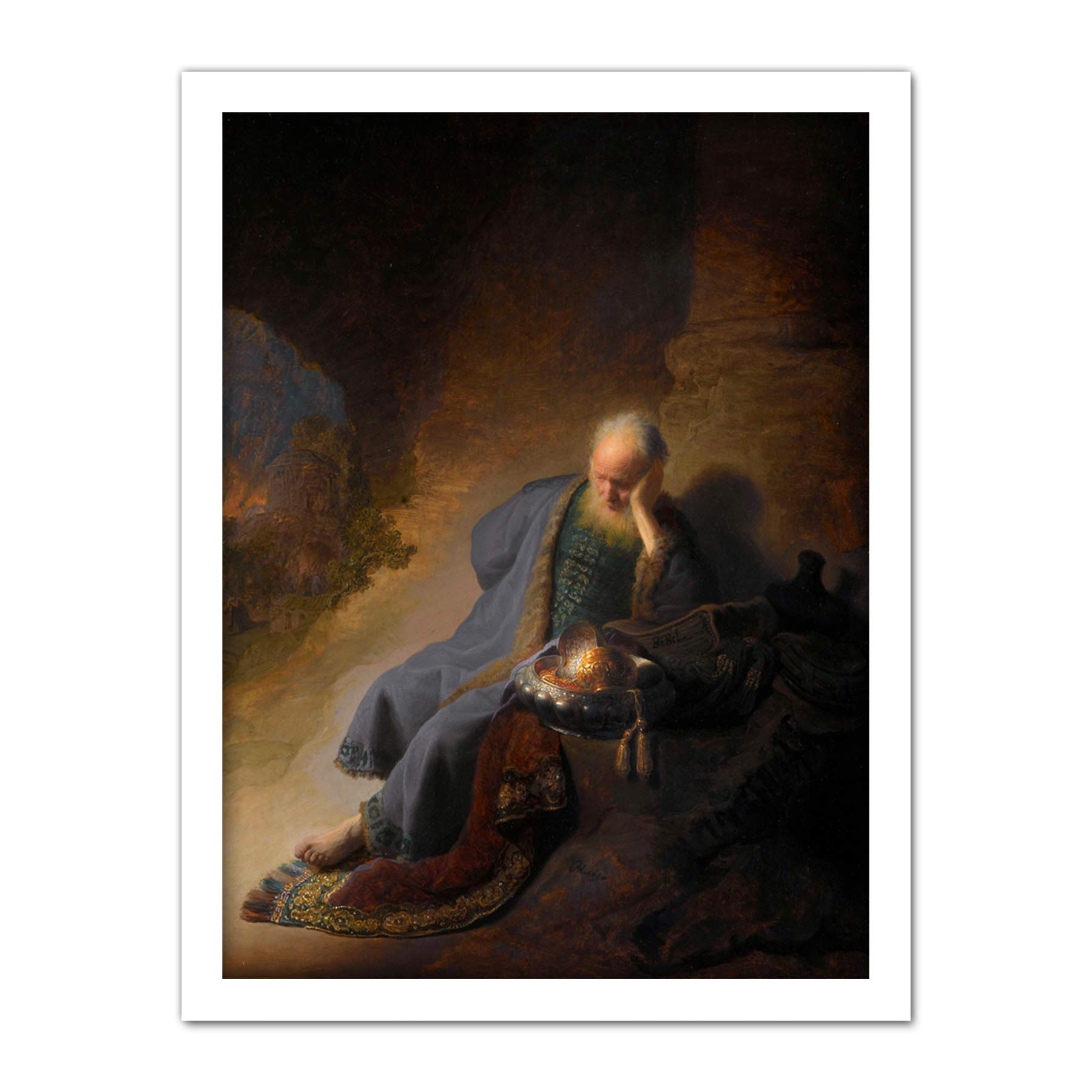 Artery8 Jeremiah Lamenting The Destruction Of Jerusalem Artwork Framed Wall Art Print 18X24 Inch