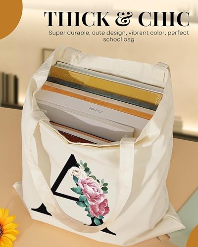 Miniatura 5 de AUSVKAI Bolsa de lona estética para mujer, bonita bolsa de algodón reutilizable para cumpleaños personalizada para profesores, regalos de dama de