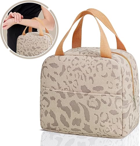 Miniatura 9 de Bolsa de almuerzo ligera y duradera para mujer, bolsa térmica impermeable y a prueba de aceite con gran capacidad y soporte de carga súper fuerte,