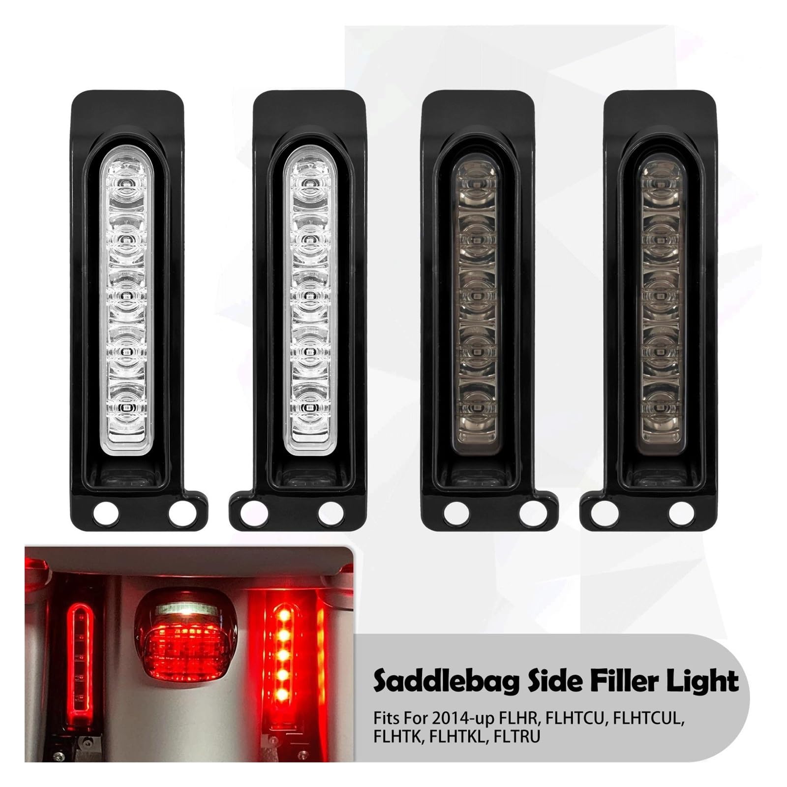 Moto luce freno Moto LED Bisaccia Supporto Di Riempimento Luce Posteriore Run Freno Indicatore Di Direzione Per Ha&rley Touring Electra Glide Ultra 2014-2022