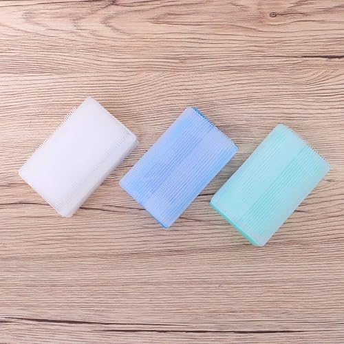 Miniatura 9 de Cepillo de cabeza de esponja, champú y cepillo de baño, cepillo de esponja para el baño, masajeador de cabeza para bebés (blanco, azul y verde)