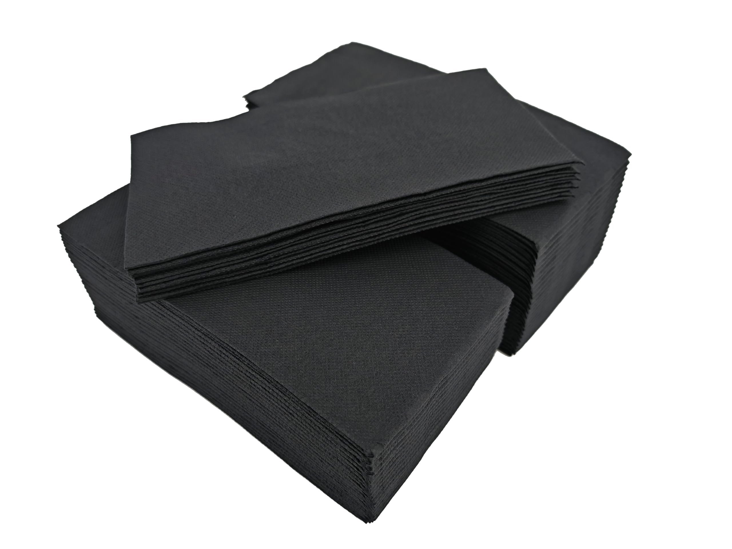 Servilletas de papel | Servilletas Punta a Punta | 100% Celulosa Virgen | Doble Capa (Negro, 40 x 40 cm (1/8))