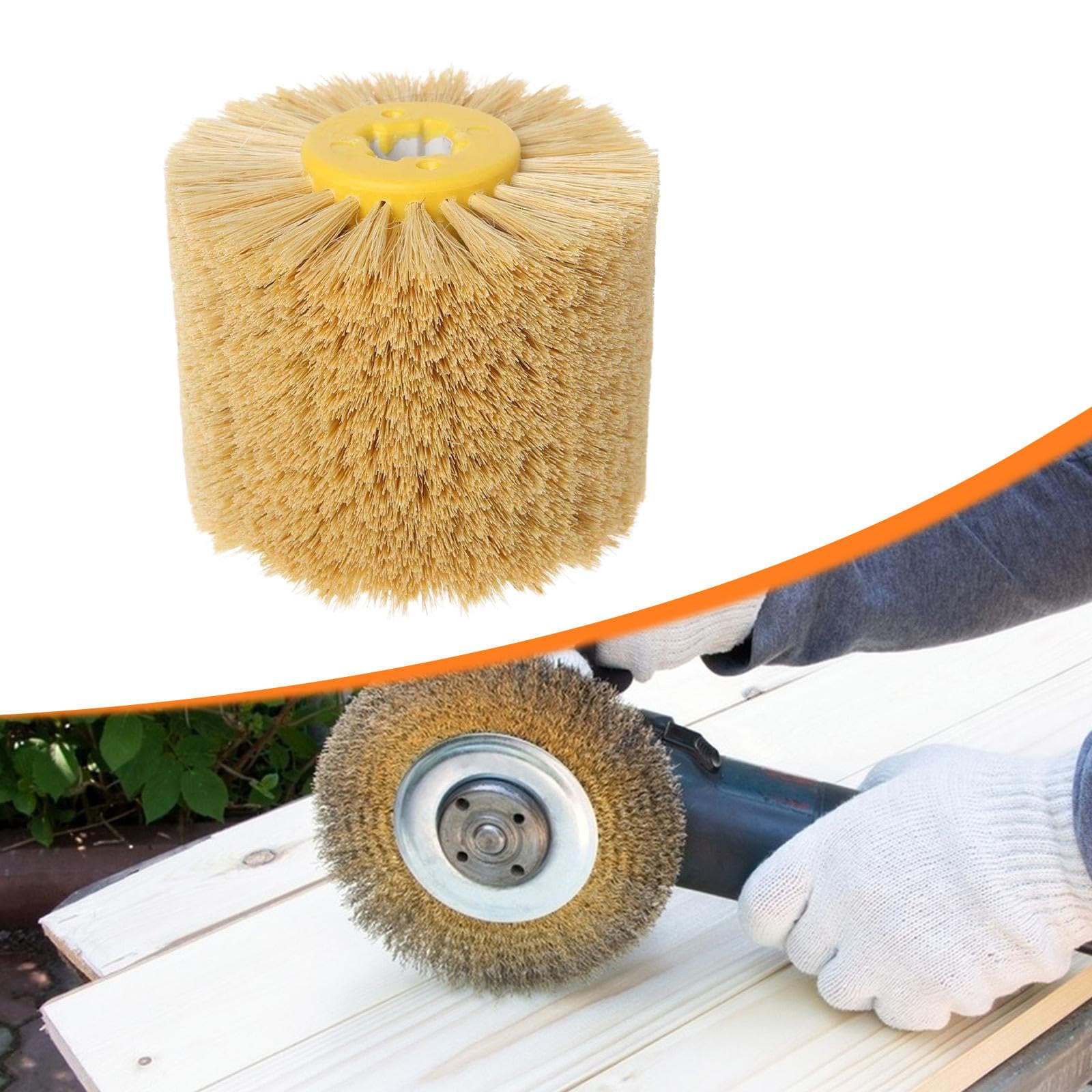 Cepillo de Pulido de Sisal, Tambor Desoxidante, Cepillo de Bruñido para Muebles, Suelos Y Superficies Metálicas.