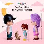 FUNERICA Dollhouse Chiffres familiaux & Animaux domestiques – Poupées de jeu bendables pour le plaisir imaginatif & Jeu de la maison de poupée – Set familial Little People avec accessoires miniatures – Fabriqué en plastique de qualité