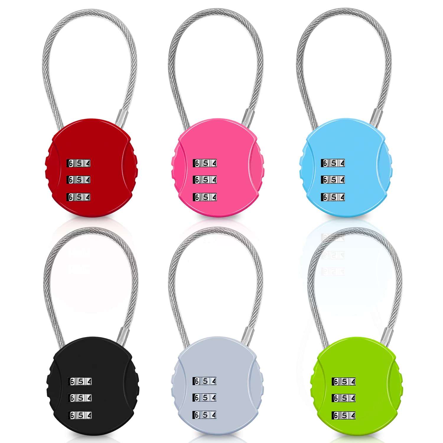 Cadenas à combinaison lot de 6 serrures à code 3 chiffres pour bagages et valises