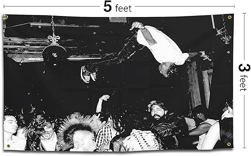 Miniatura 4 de Bandera de rapero de 3 x 5 pies con cuatro ojales de latón, divertidas banderas decorativas para dormitorio, dormitorio, pared, fiesta, tapiz de