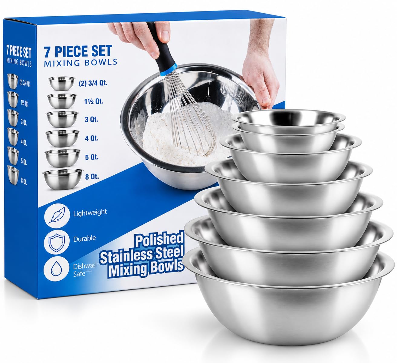 Amazon.com: EHOMEA2Z Mixing Bowls Metal Stainless Steel,Kitchen