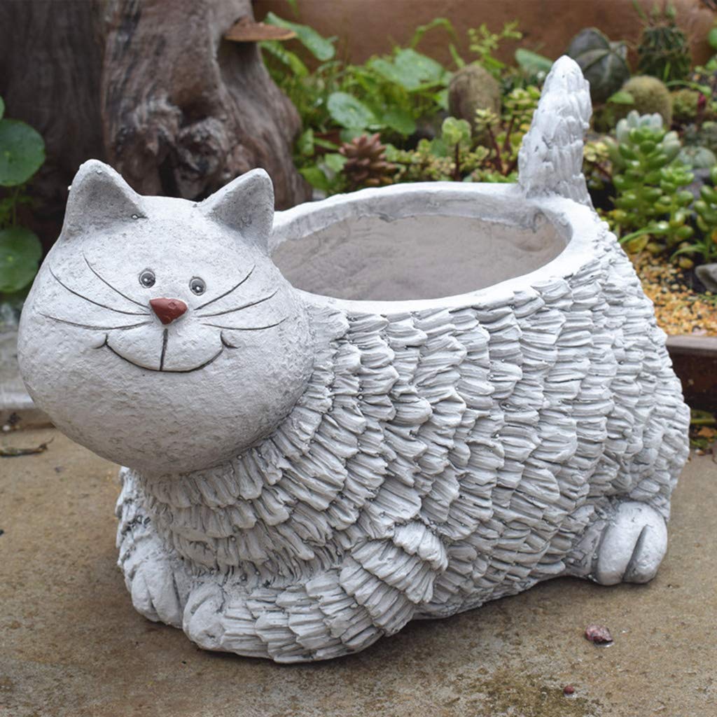 Amazon.co.jp: 屋外の植木鉢、ガーデンコートヤード猫植物鉢植え