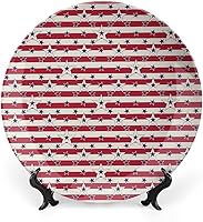 Vista 16 de Platos de cerámica, Platos de cerámica decorativos de decoración de París, paisaje antiguo, torre Eiffel Francia, monumentos de 10 pulgadas, platos