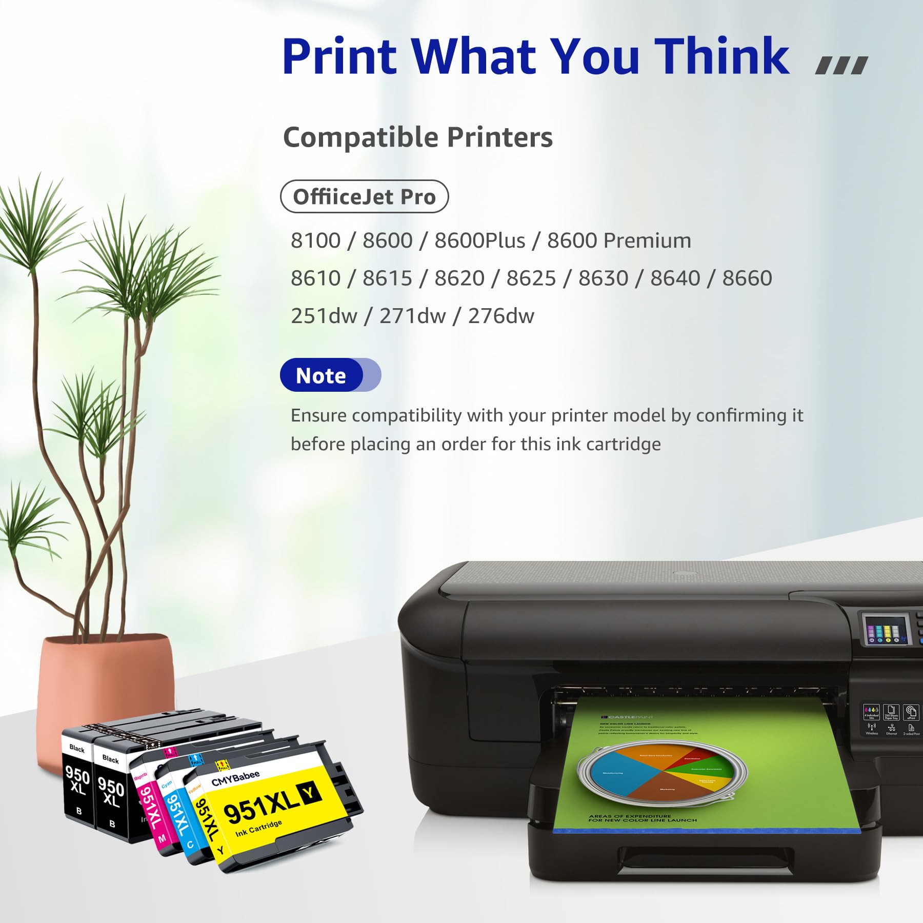 Hp Officejet 8015e Ink HP 950XL 951XL Ink Cartridges, 4-Pack Combo For HP Officejet Pro 8610 8600 8615 8620 8625 8630 8640 8660 8100 276dw 251dw Black Cyan Hp 8610 Ink