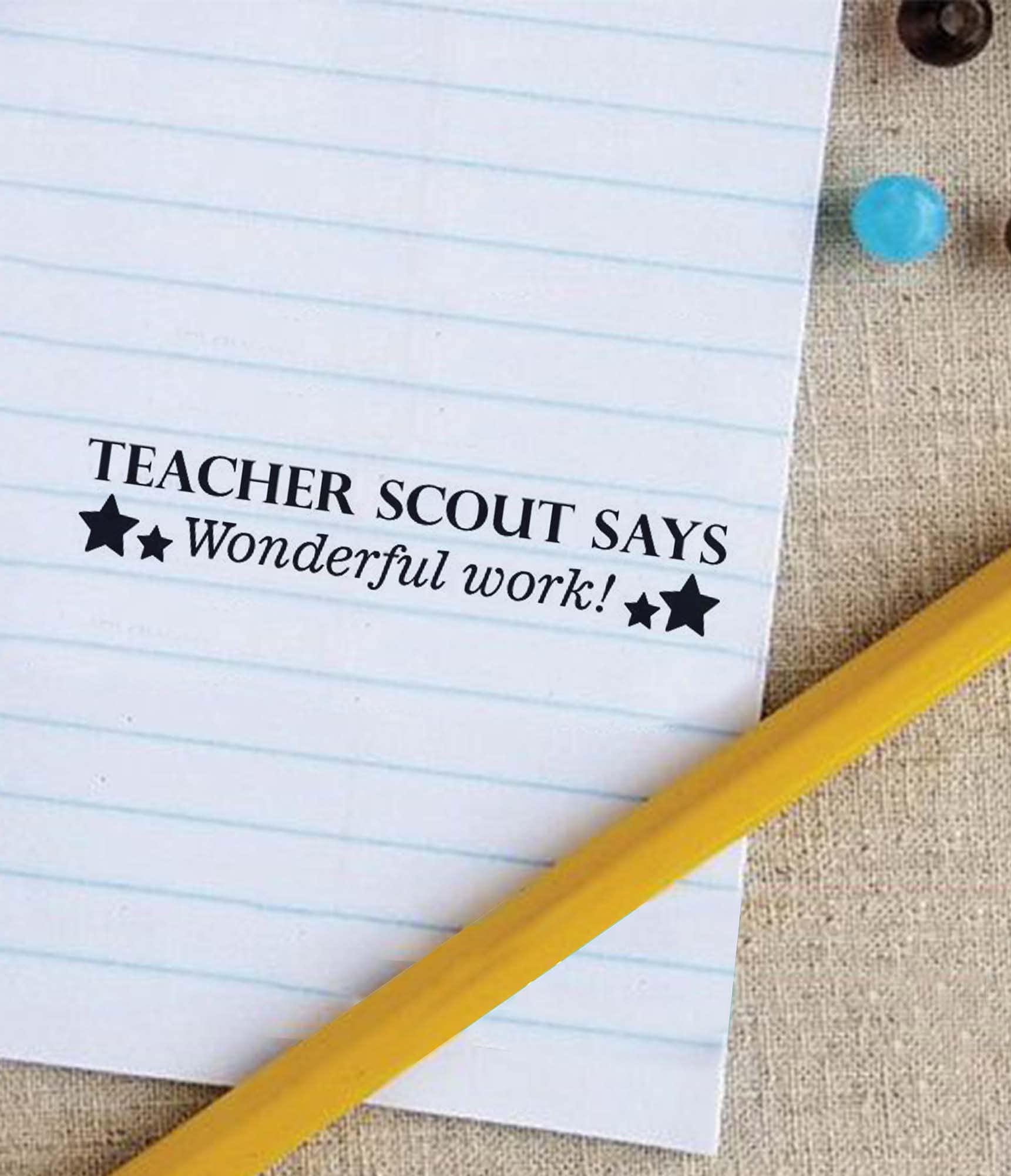 Printtoo Sello De Profesores Personalizados Says Wonderful Work! Nombre De Los Maestros Mensaje De Apreciacion De Sello De Goma Autoinforme Para La Escuela Aula Y Suministros De Tareas, Rojo-42 X 9 Mm