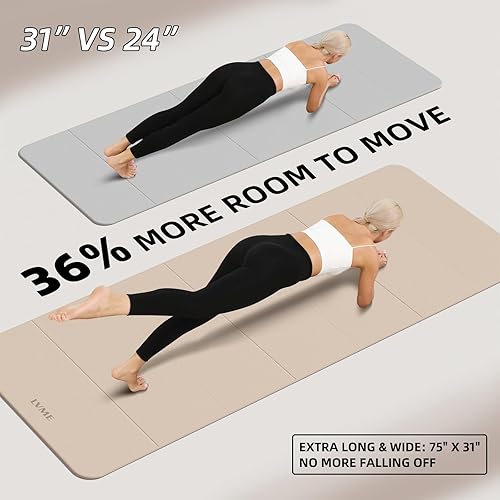 Miniatura 4 de Foldable Yoga Mat  Lightweight, 75"x31" Extra Long Wide Yoga Mats for Women and men, Easy to Store for Yoga, Pilates, Home Workouts, and Floor