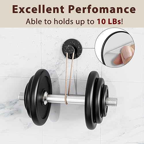 Miniatura 2 de Ganchos multifuncionales para toallas para pared de baño, extra pegajosos inoxidables, soporta hasta 12 libras, ganchos de pared, ganchos adhesivos