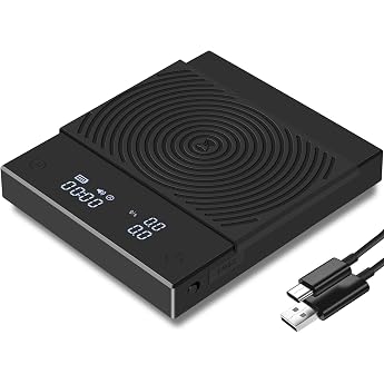 TIMEMORE Black Mirror Basic 2 Pour-Over Drip Coffee Scale with Automatic Timer and Flow Rate Function Precision of 0.1 g Digital Coffee Scale Capacity of 2000 g Black