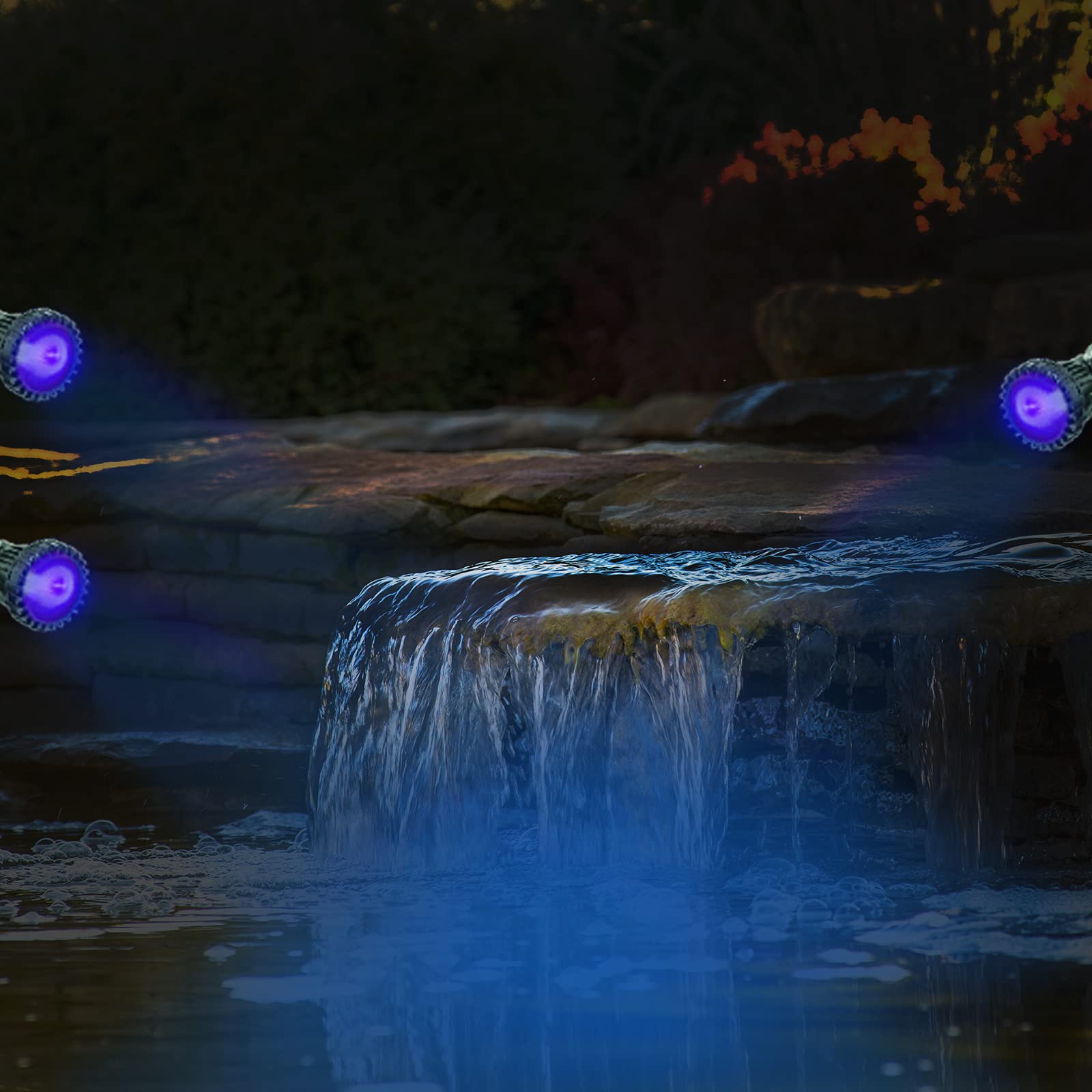 Mauk® Garten- und Teichbeleuchtung Set | RGB LED 3X 1,5W | versch. Farben