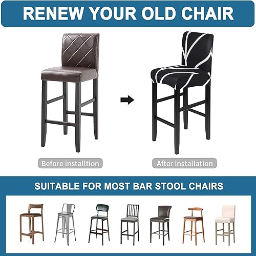 Miniatura 9 de Juego de 10 fundas para silla, fundas elásticas para sillas Parsons, de elastano, extraíbles, lavables, fundas protectoras para sillas de cocina,