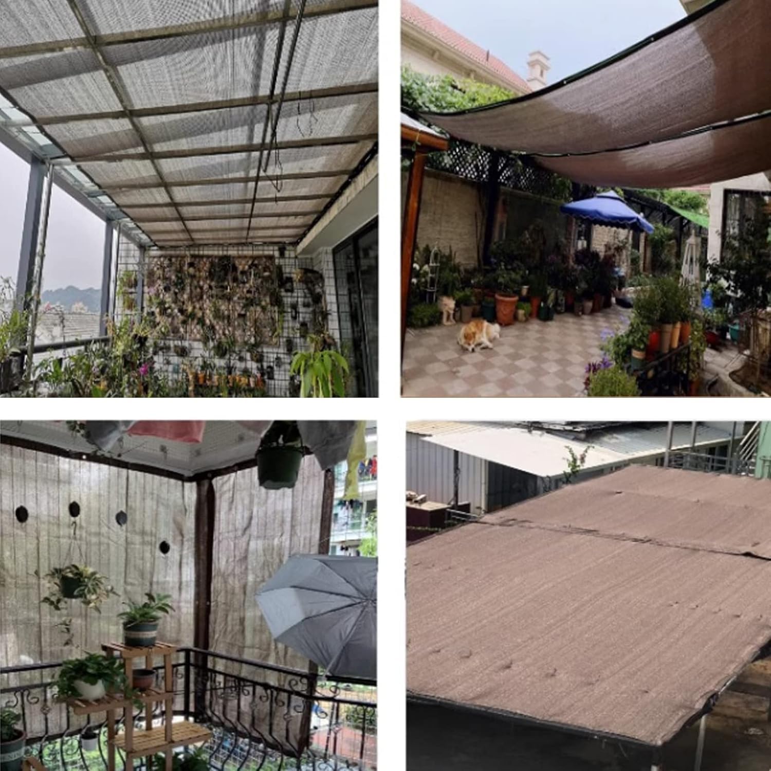 Red de Sombra para Exteriores,Malla Sombreadora Anti-UV 95% Malla de Ocultación Anti Âge Toldo Vela de Sombra Marrón Transpirable Refrigeración Exteriores Terrazas (4x10m)