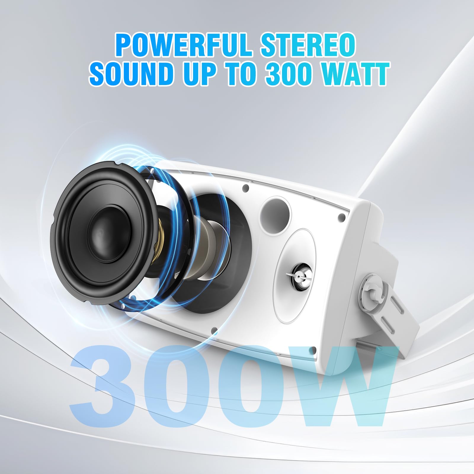 STUDIOFINIX Altoparlanti passivi esterni da 8 pollici, 600 W, grado di impermeabilità IP44, connessione cablata, accoppiamento stereo TWS, altoparlanti montabili a parete per tutte le stagioni per