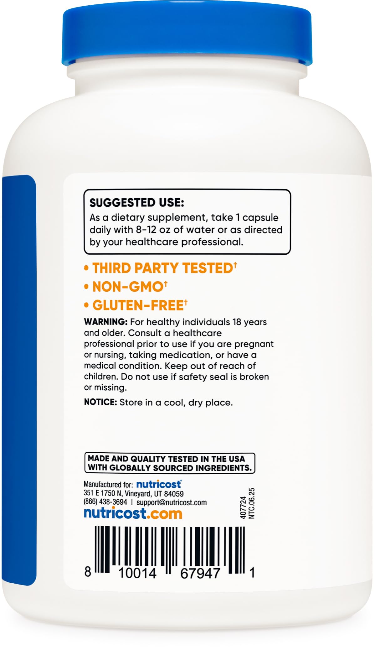 Nutricost Potassium Citrate 99mg, 500 Capsules — Amazon image 4