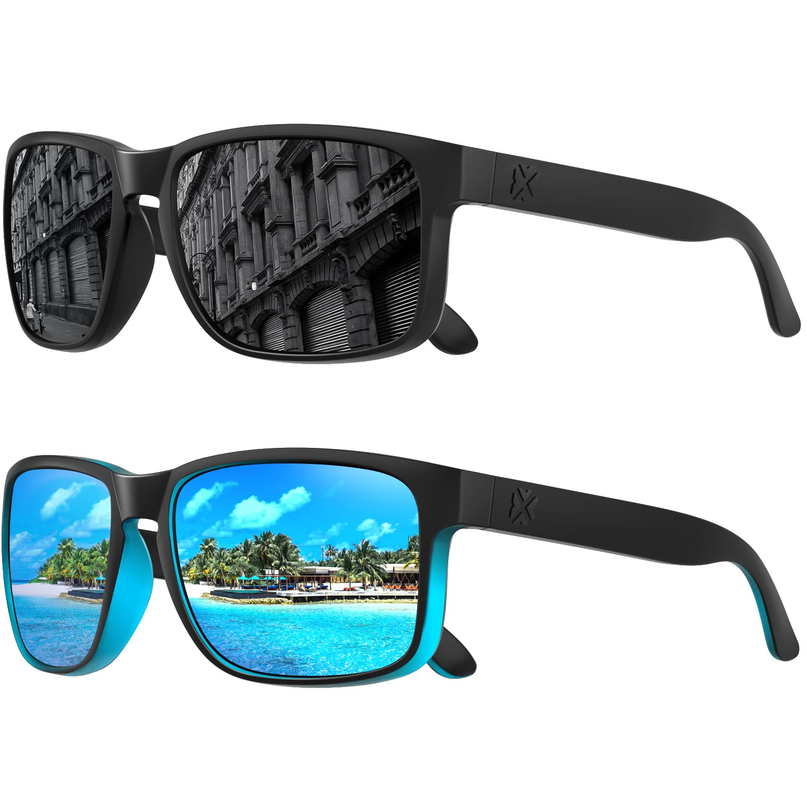 MAXJULIPolarized Sunglasses for Men and Women,UV400 Protection Sun Glasses,Ideal for Driving Cycling and Running 2 PackCarbonfree Certified