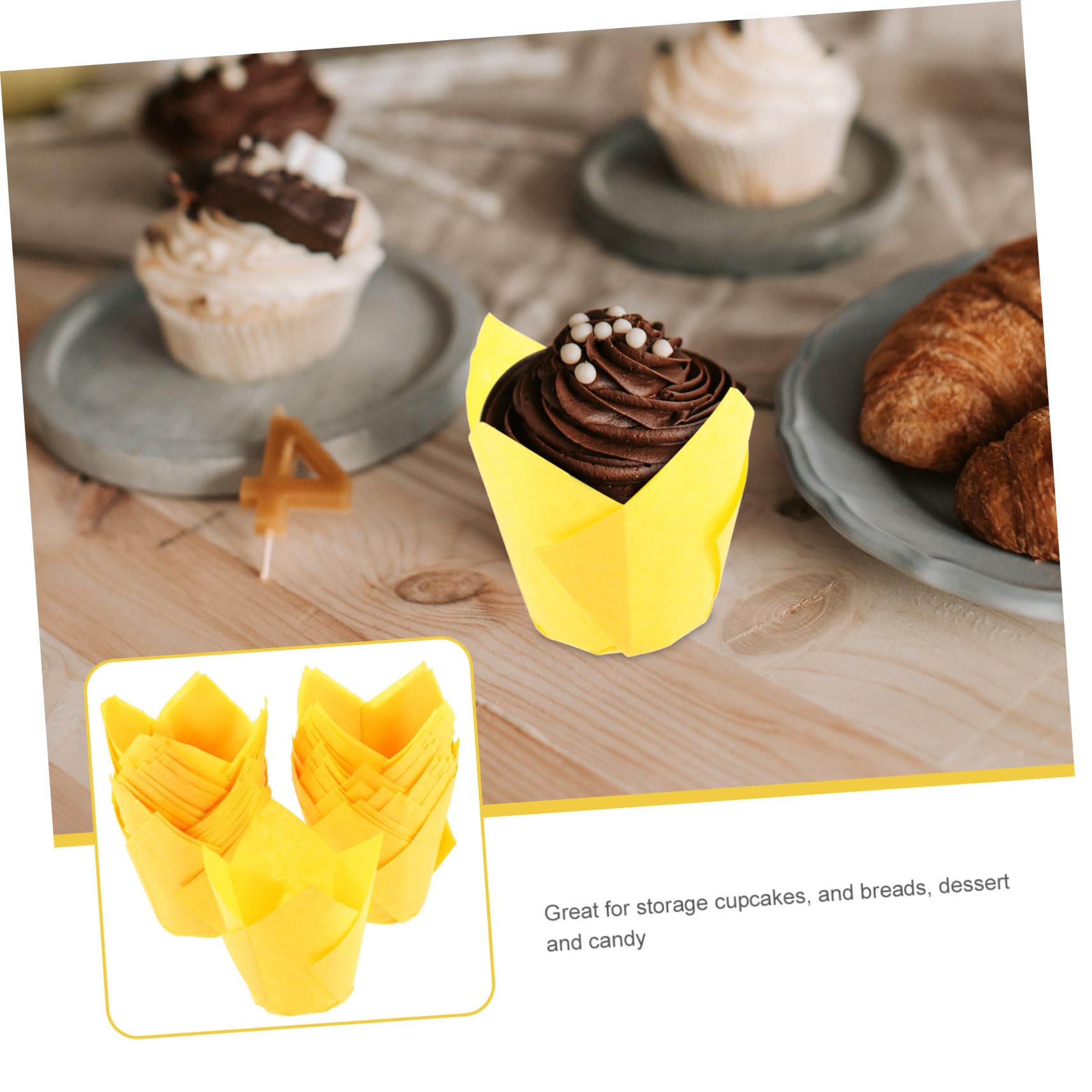 HEMOTON Lot De 3 Caissettes À En Papier En Forme De Lotus Pour La Cuisson 100 Pièces X 3