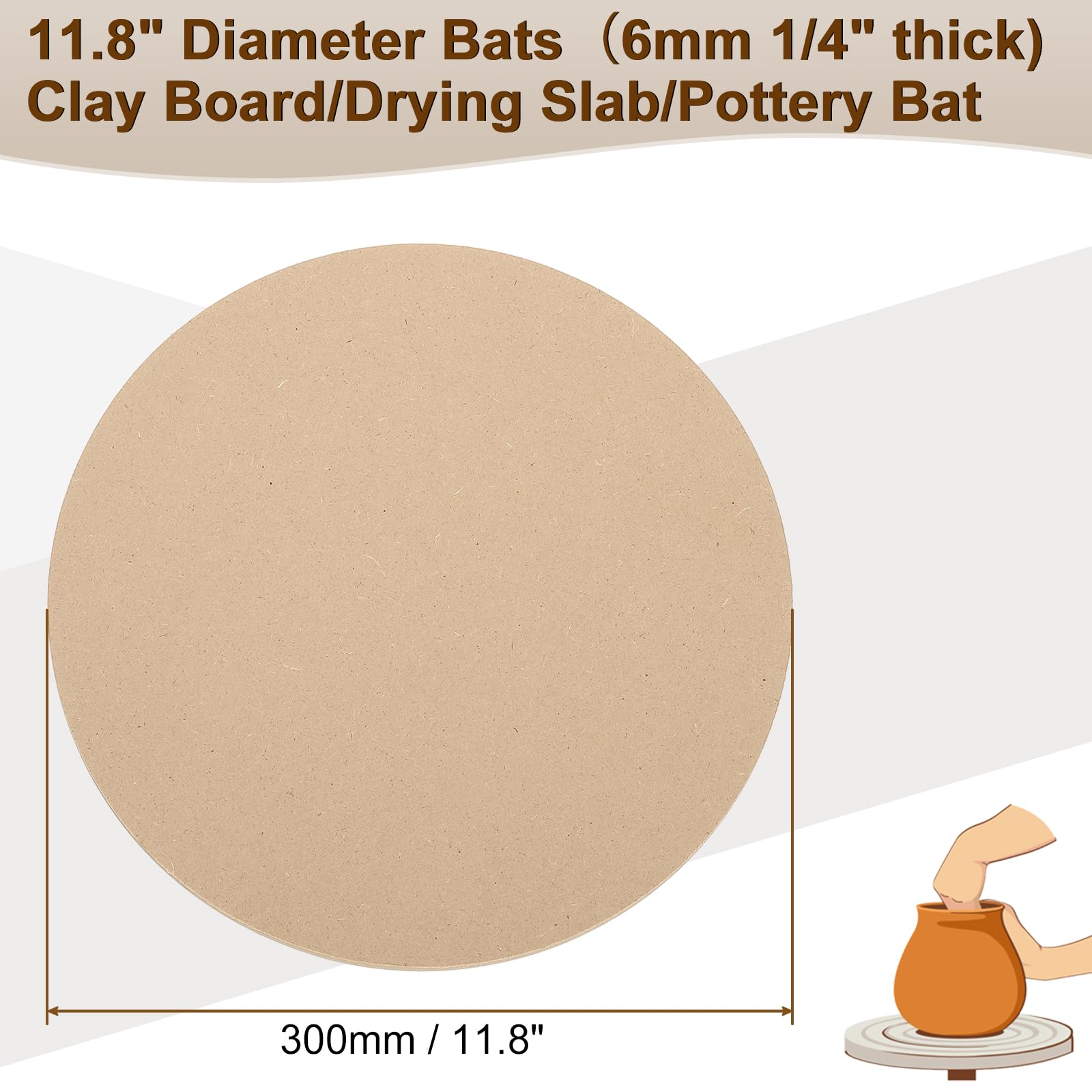 PATIKIL 5 Pack 12" 300mm OD Ceramic Drying Slab - Image 3