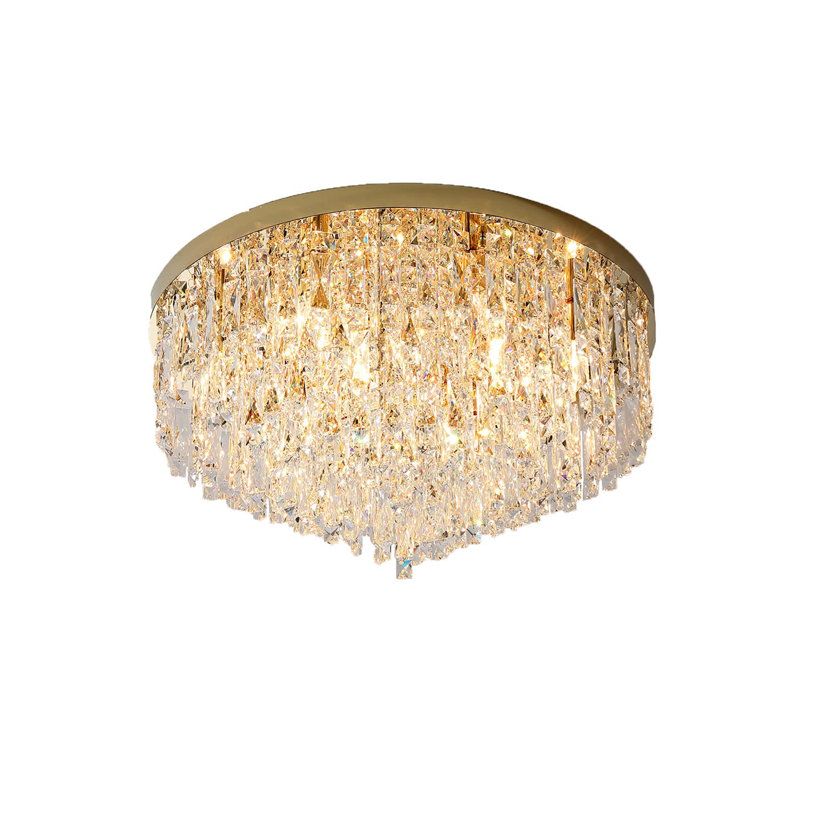 HXYSXHJUO Bedroom Ceiling Light Fixture,Flush Mount Gold Large Chandeliers Fixture For Dining Room Living Bedroom,Modern Crystal Chandelier-Golden. 30 * 28cm