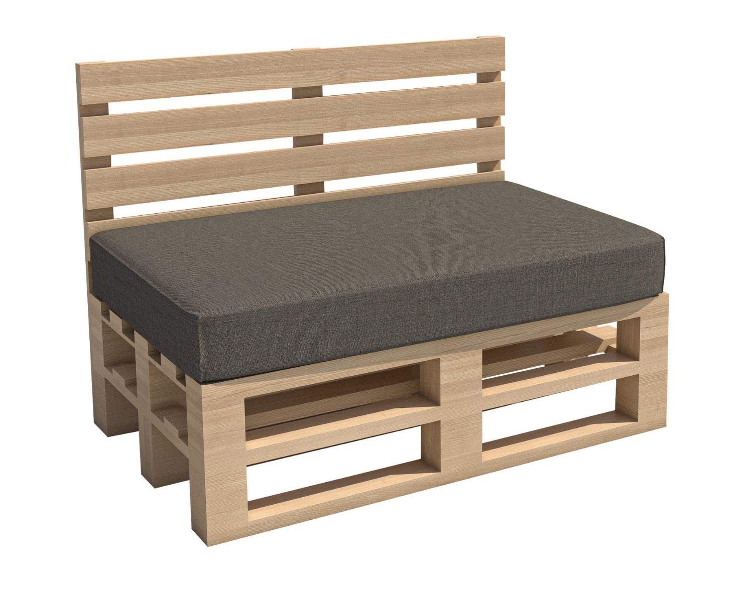 chilly pilley Cojín De Palet Cojín De Jardín Cojín De Palet Cojín De Palet Interior Exterior Lavable Extraíble Cojín De Asiento Cojín De Respaldo (cojín de Asiento 120x60x15, Gris)
