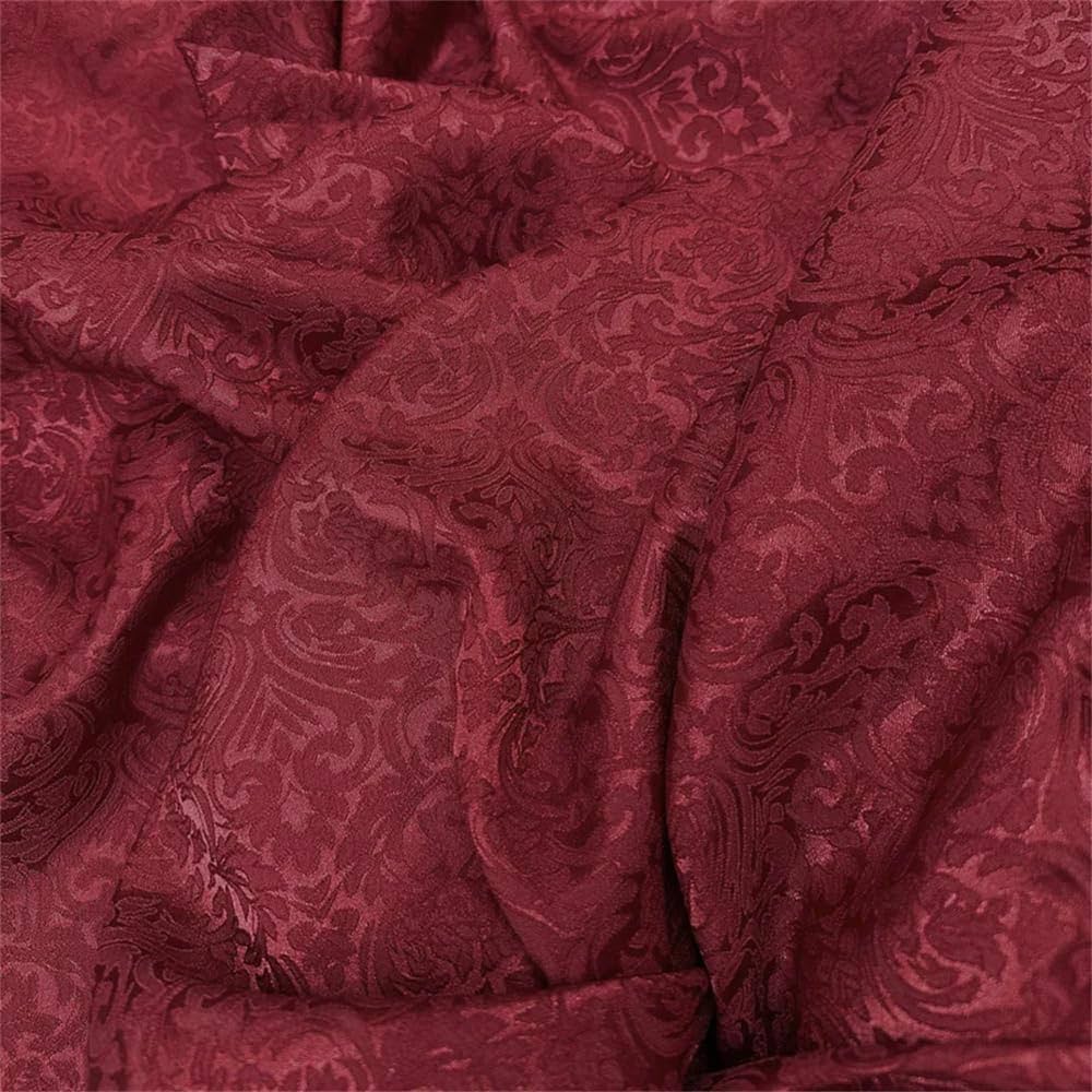 Amazon.com: Burgundy 3D Textured Jacquard Fabric, Dress