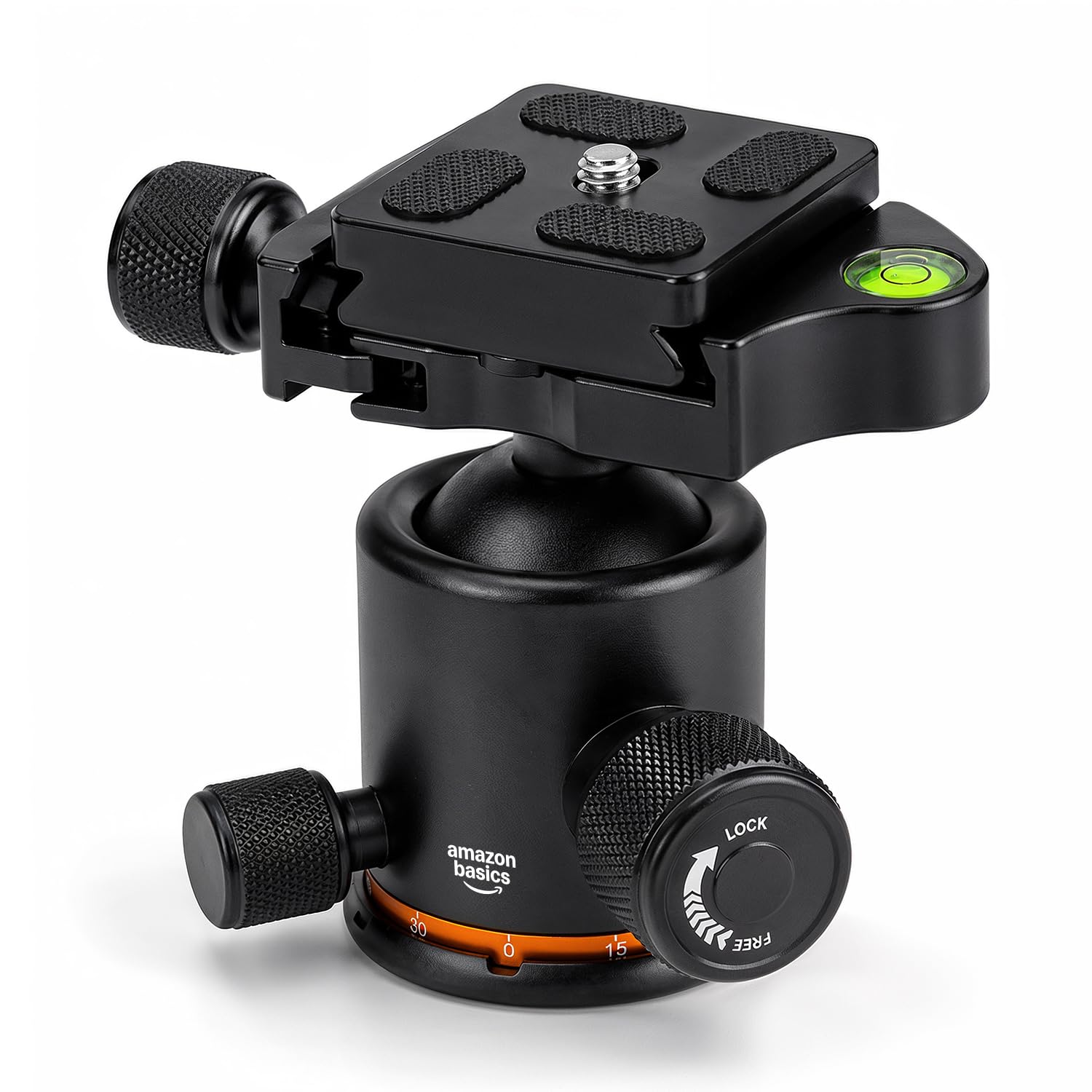 Amazon Basics Professional Metal 360° Rotating Panoramic Ball Head with 1/4" Quick Release Plate & Bubble Level, Load Capacity 8kg/17.6lbs, for Tripod, Monopod, Slider & DSLR Camera-image-36