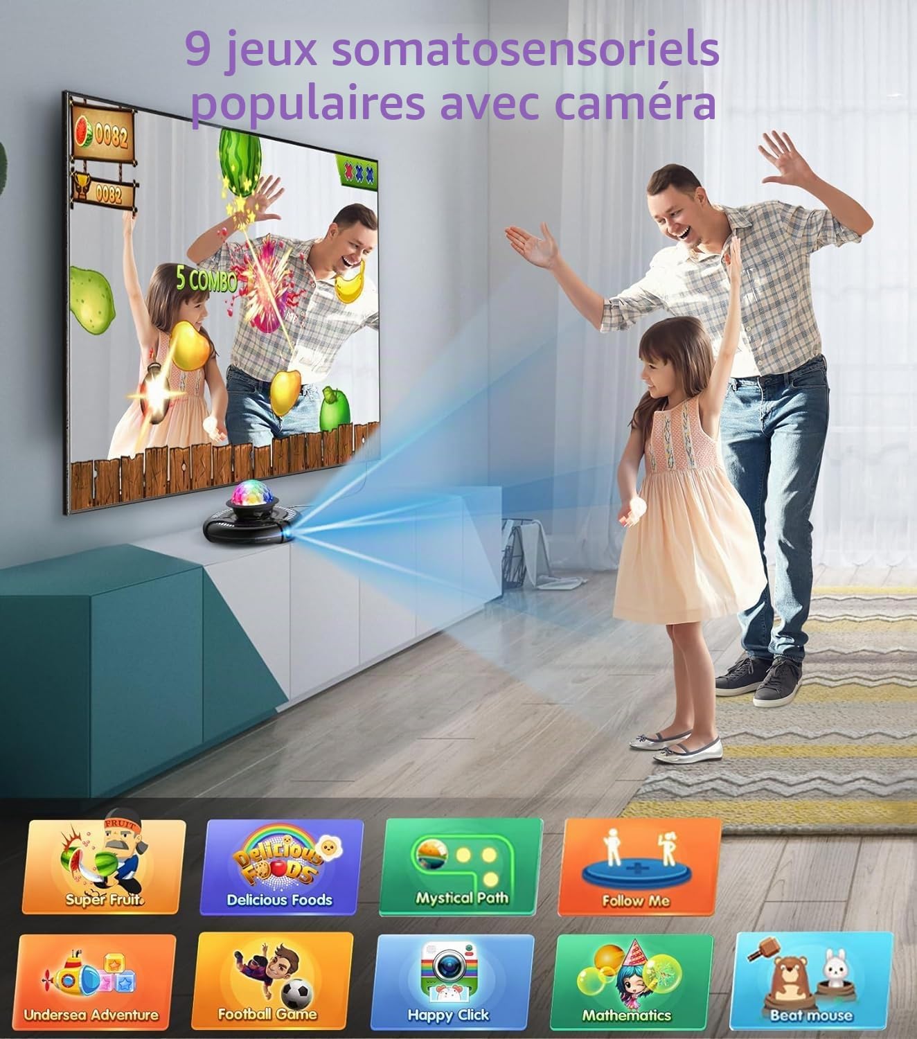 FWFX Tapis de danse pour jeux TV – Tapis de danse électronique musical sans fil pour enfants et adultes, jeu d'exercice actif d'intérieur à 2 joueurs pour fêtes de famille, anniversaire pour garçons