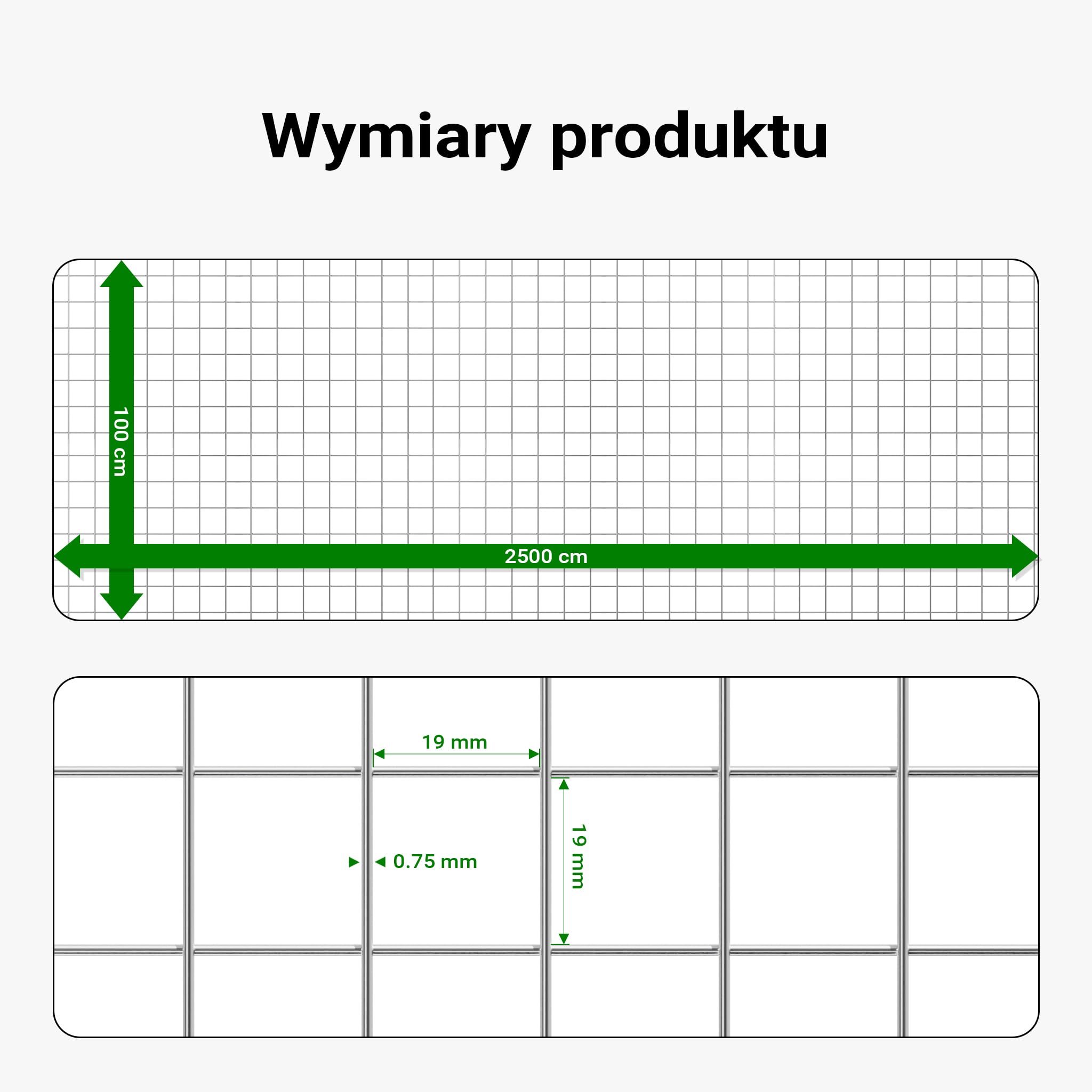 Wiltec Siatka ogrodzeniowa ocynkowana 1 x 25 m, stalowa siatka leśna na woliery i gryzonie, drut 0,75 mm, oczka 19 x 19 mm, trwała ochrona dla upraw i ogrodów