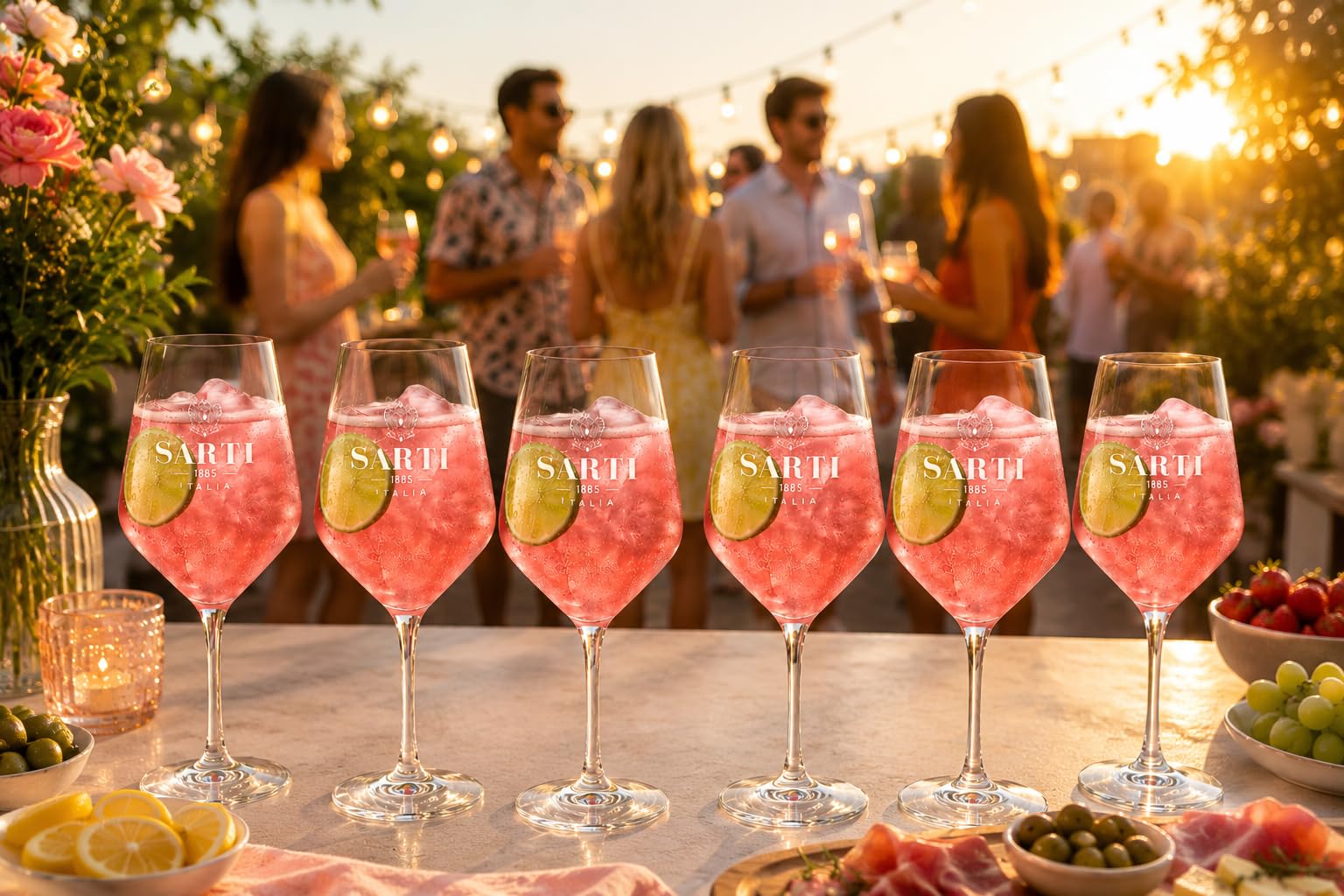 Generisch Mixcompany Sarti Rosa 6er Set Cocktail- & Aperitifgläser – Elegante Stielgläser für stilvolle Drinks