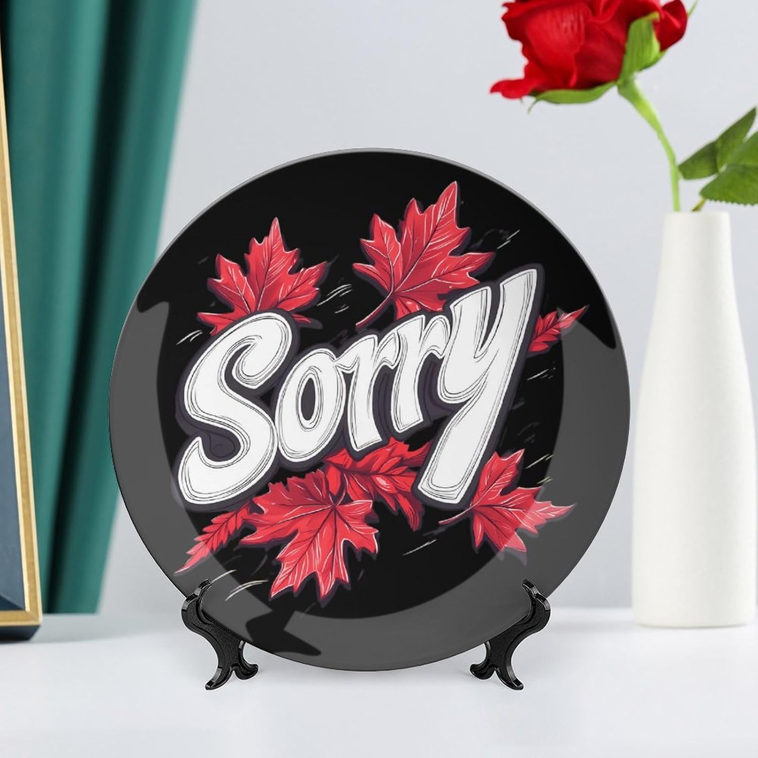 Sorry Canada Bone China Decorative Porcelain Plates Dinnerware Ornaments
