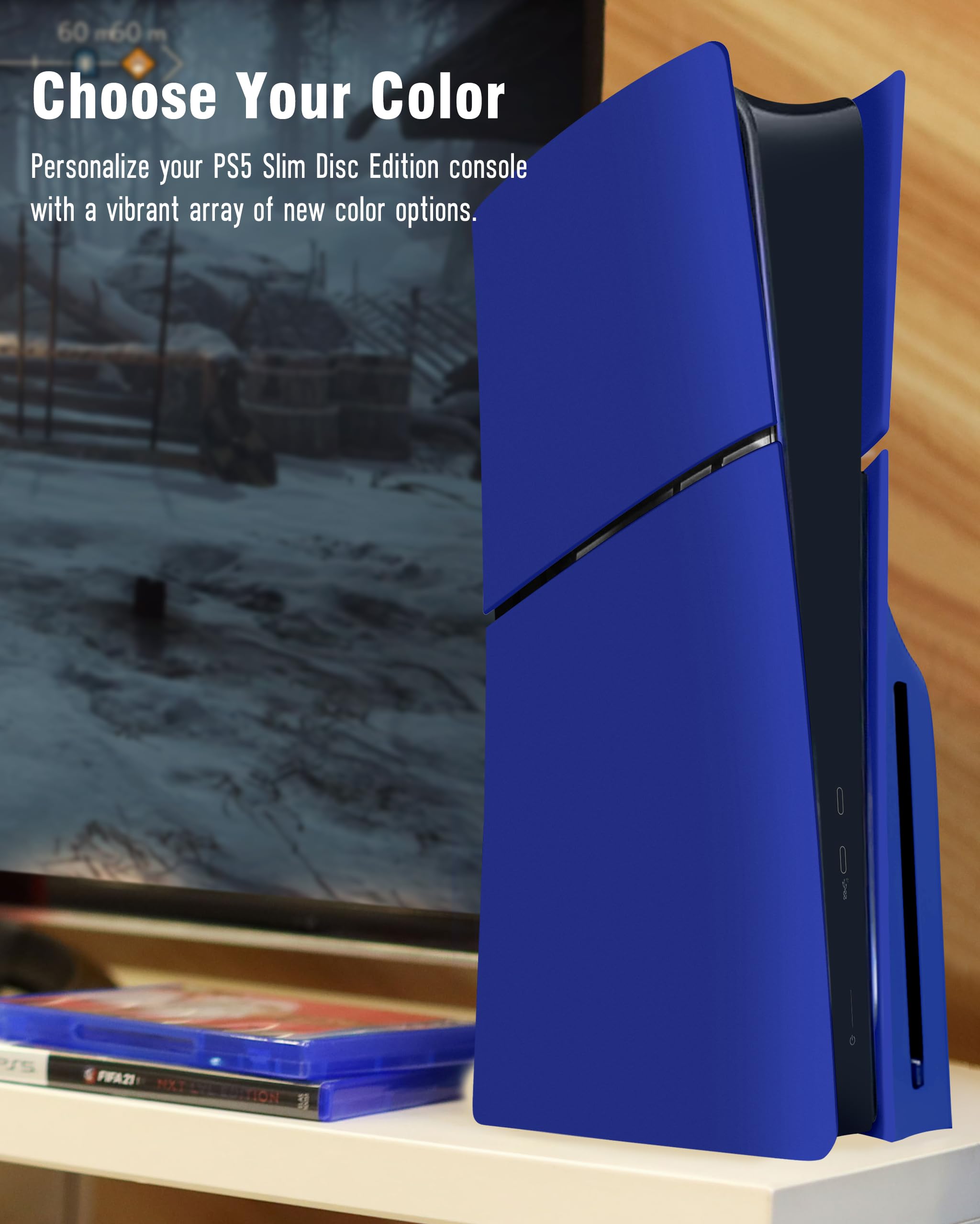 Joso Placa frontal para PS5 Slim Disc Edition, antiarañazos, carcasa de repuesto a prueba de polvo, cubierta de piel apta para PS5 Slim Console, placas para PS5 Slim accesorios, fácil instalación