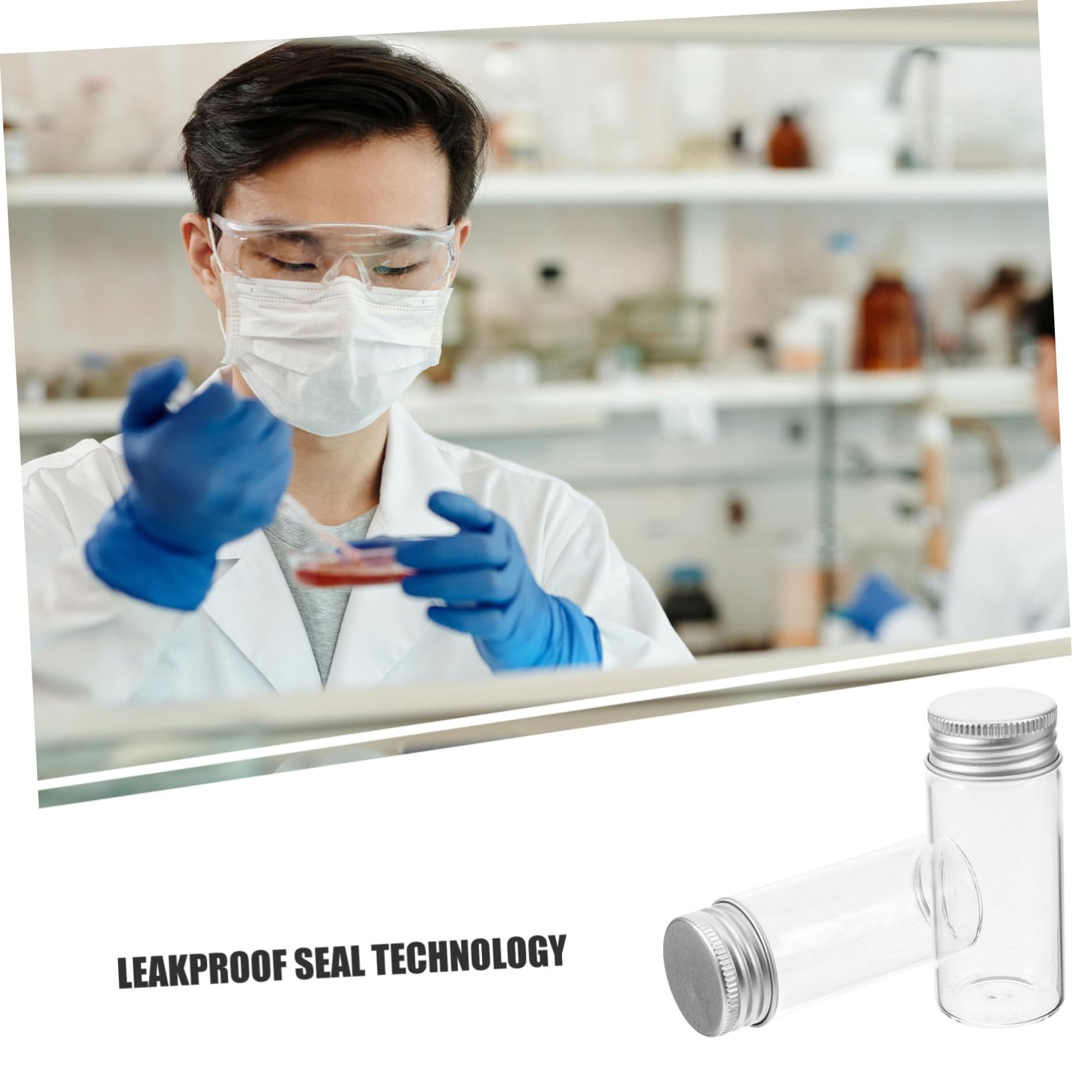 LIFKOME 30 Tubos De Ensayo De Vidrio Transparente Con Tapa De Muestra Sellados Transparentes Tubos De Vidrio Con Tapa A Prueba De Fugas De Laboratorio De
