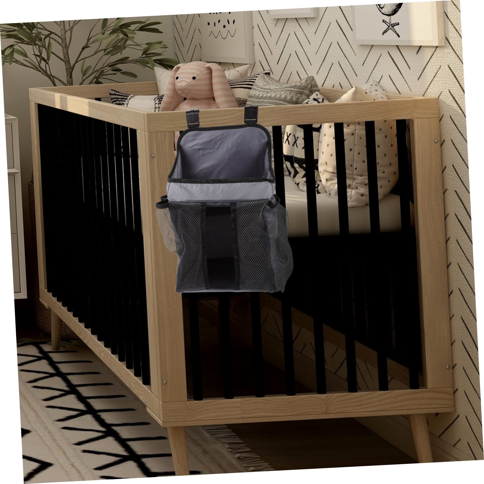 Bolsa De Pañales Organizador Colgante para Cuna Cambiador y Guardería Bolsillos para Pañales y Biberones para Dormitorio Infantil